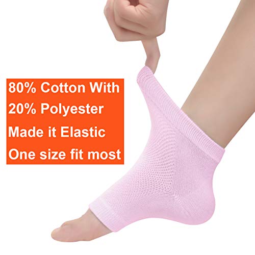 Moisturizing Gel Heel Socks, 3 Pairs Toeless Spa Socks for Dry Cracked Heels