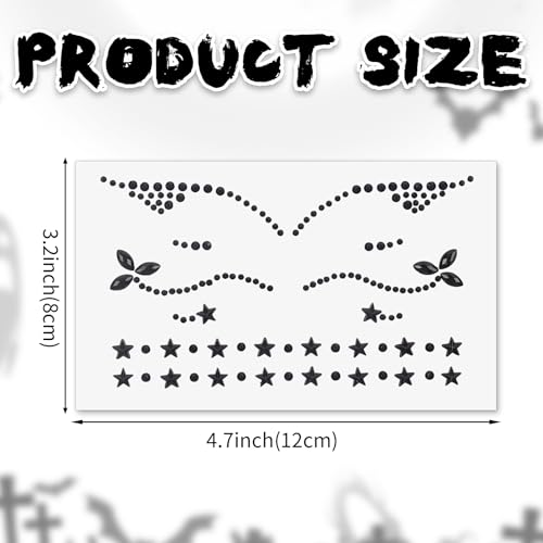 Eyeliner Gems for Cat Face Makeup, Rhinestone Festival Eyeliner Face Bindi Decorations Jewels Body Glitter Crystal Tattoo Sticker for Men Women Kids Halloween Prank Makeup Costume 2Sheets