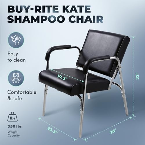 Buy-Rite Kate Auto Reclining Shampoo Chair - Black Vinyl