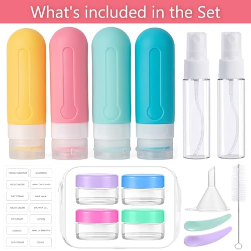 16-Piece TSA Approved Travel Bottle Set with Toiletry Containers
