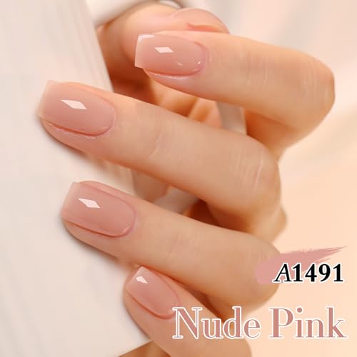 Double Rhythm HEMA Free Jelly Gel Nail Polish - 15ml Translucent Nude Pink