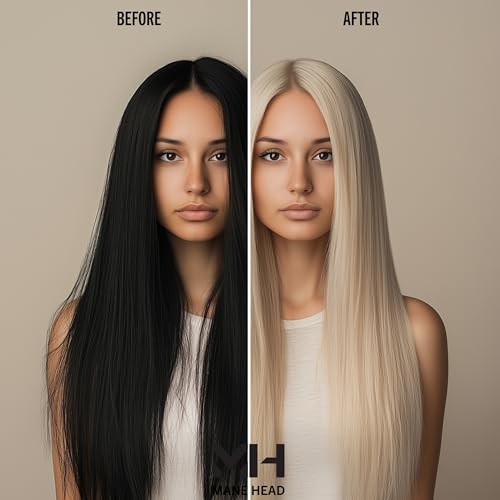 Blue Dust-Free Hair Bleach Powder - Up to 7 Levels Lift, Anti-Yellow, Professional Lightener 17.64 oz