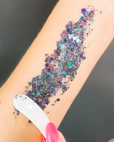 Black Holographic Body Glitter Gel - Water Based & Vegan