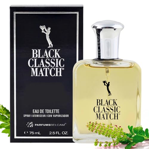 PB ParfumsBelcam Black Classic Eau De Toilette for Men 2.5 Fl. Oz