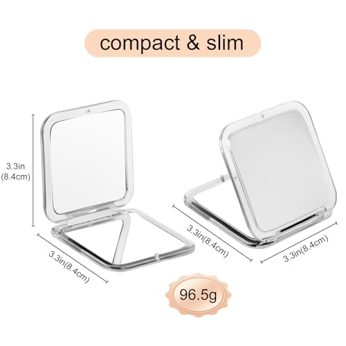 15x Magnifying Compact Mirror - Slim Portable Handheld Makeup Mirror