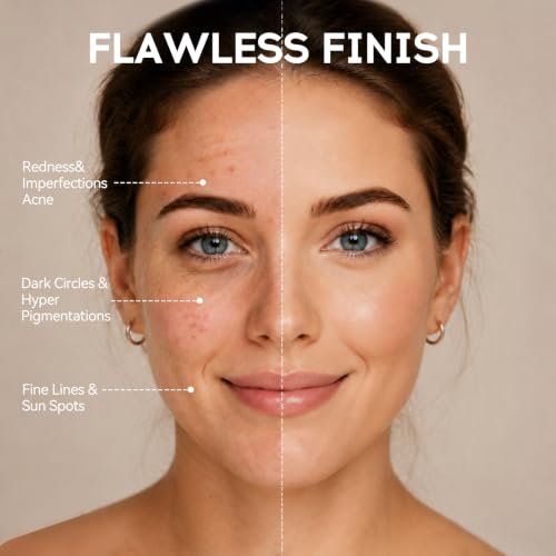 Foundation Stick with Brush - Waterproof Concealer, 6 Shades