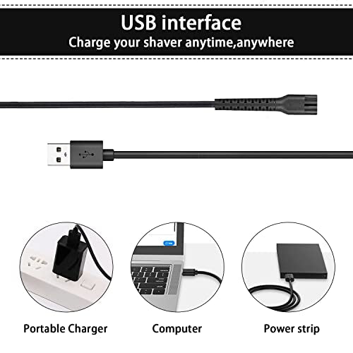 Replacement Charger Cord USB for Wahl Clipper, 3.3FT Charging Cable for Wahl Magic Senior Detailer Legend Cordless Clippers, for Finale & Vanish Shaver #8164/8173/8591/8148/8504/8171/1919