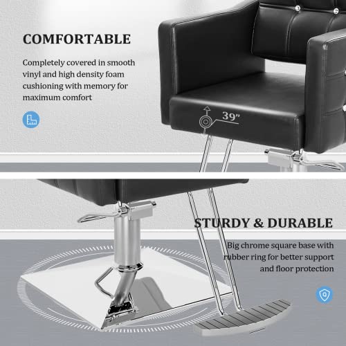 OmySalon Hydraulic Barber Chair - Heavy Duty Salon Styling Chair