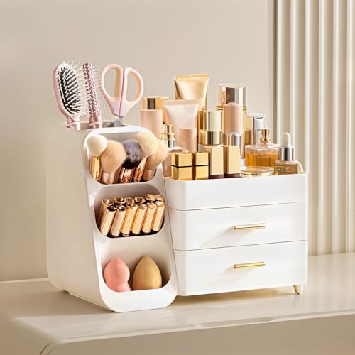 HBlife Makeup Organizer with Brush Holder & Drawers