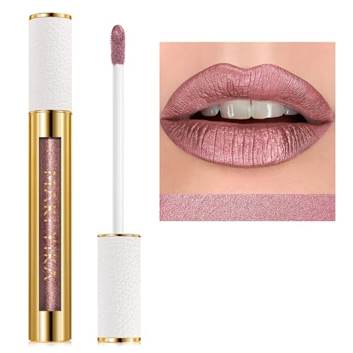 Metallic Pink Lipstick - Long Lasting, Transfer Proof Liquid Lip Gloss