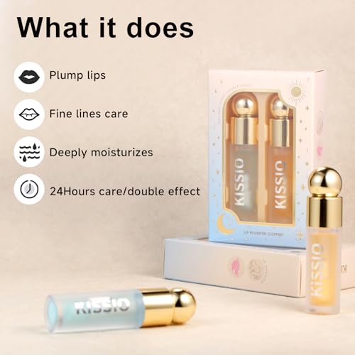 KISSIO Lip Plumper Set - Moisturizing & Elasticity Boosting Lip Gloss Duo