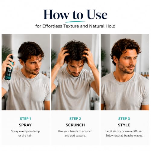 Hydrating Sea Salt Spray for Hair – Beach Waves & Anti-Frizz, 5 fl oz