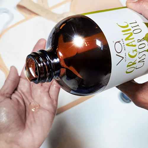 Pure Castor Oil Organic Cold-Pressed Unrefined Glass Bottle with 100% Cotton Flannel Wrap ? Waist & Neck Castor Oil Packs Hexane-Free.