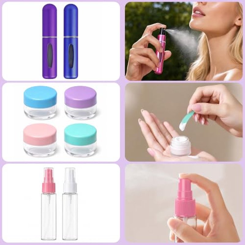 24 Pack TSA Approved Travel Bottles - Leak Proof Silicone Set