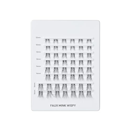 Falscara Faux Mink Wispy Lash Clusters 10-16mm - 50 Reusable Wisps