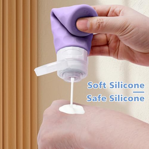 Silevoler TSA Approved Travel Bottles Set - 4 Pack, 3oz Silicone Toiletry Containers with Leak-Proof Design
