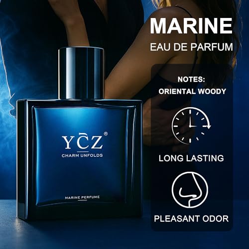Ycz Midnight Marine Eau De Parfum for Men 100ml - Long Lasting Fresh Marine Scent