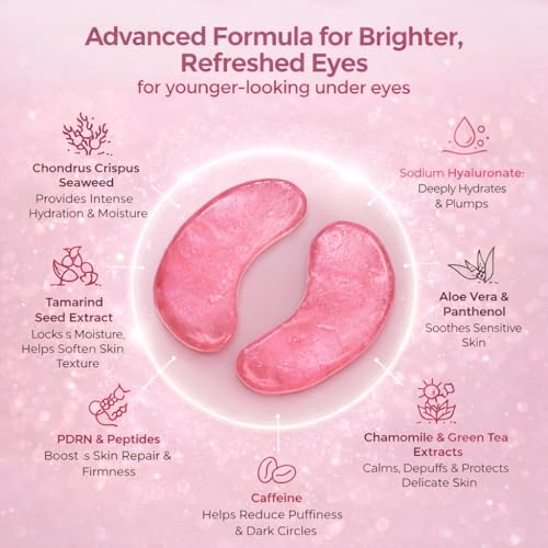 19/90 Revitalizing Hydrogel Under Eye Patches for Dark Circles & Puffiness - Salmon PDRN, Peptides & Hyaluronic Acid - Pink (30 Pair)