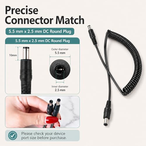 Nail Drill Cord Replacement for Electric Nail Drills | 5.5mmx2.5mm