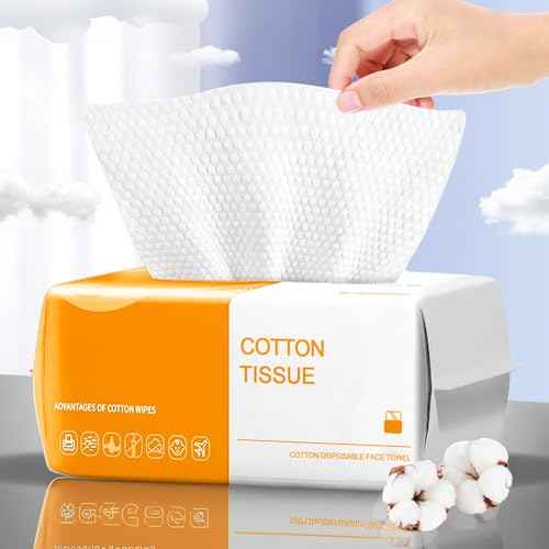 Face Towels Disposable,100 Count Ultra Thick face towels, Facial Wash Cloth for Sensitive Skin, Lint- free Facial Tissue, Skincare and Makeup Remover