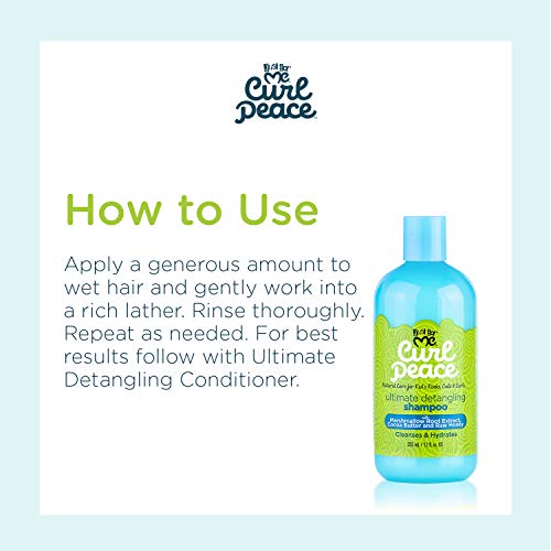 Just For Me Curl Peace Ultimate Detangling Shampoo (3 Pack) - Cleanses & Hydrates, Contains Marshmallow Root Extract, Cocoa Butter & Raw Honey, Sulfate Free, No Animal Testing, 12 oz