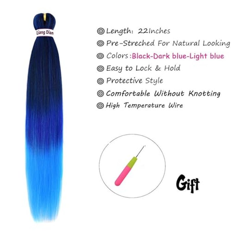 Liang Dian 22-Inch Pre-Stretched Braiding Hair - 6 Packs