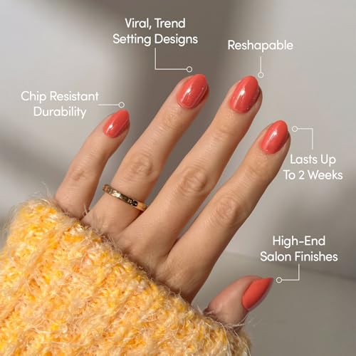 Glamnetic Lush Coral Short Oval Press-On Nails 30pc Nail Kit