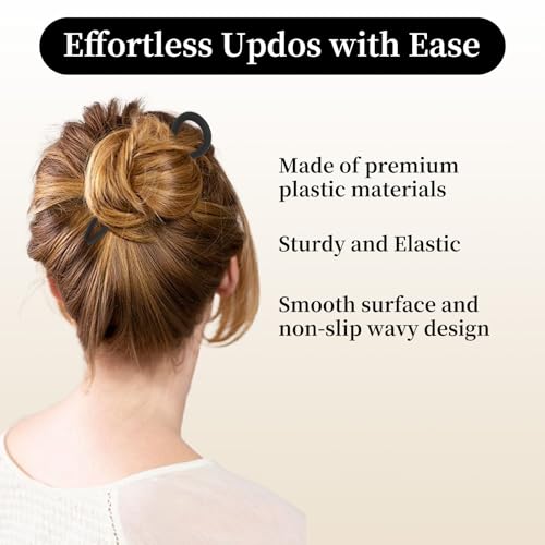 French Hair Pins U-Shaped Wavy Design for Women, 6 Pack