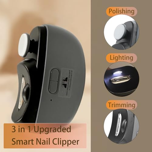 Hqyib Electric Nail Clipper Gray for Safe, Precise Family Nail Care