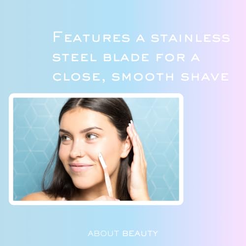 About Face Fuzz-Free Facial Razors - 18 Beauty Groomers for Hair Removal, Ideal for Shaving, Exfoliating, Dermaplaning and Brow Shaping, Japanese Steel Gently Removes Facial Hair