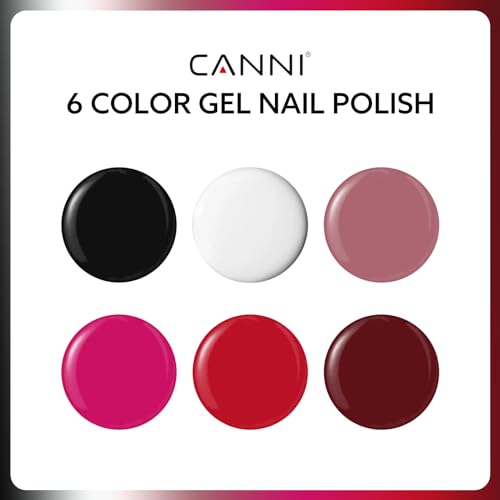 CANNI Gel Nail Polish Set - 6 Colors Hema-Free, 30-Day Wear