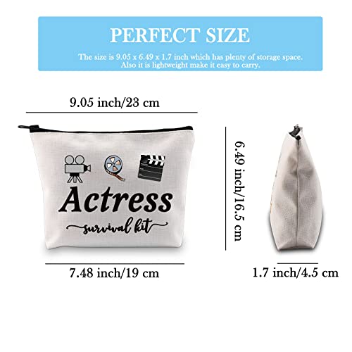 GJTIM Actress Gift Actress Survival Kit Theatre Acting Gift Zipper Pouch Funny Makeup Bag for Drama Student (Survival Kit Actress bag)