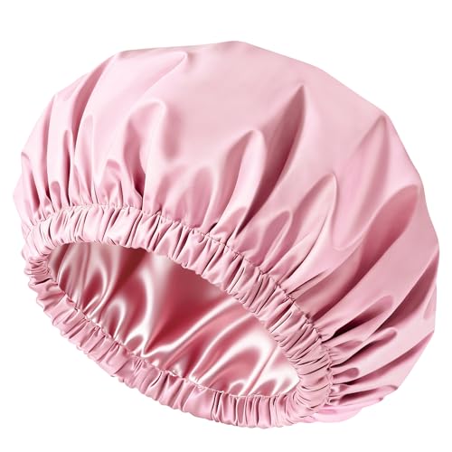 Satin Lined Shower Cap for Women | Waterproof Hair Protection