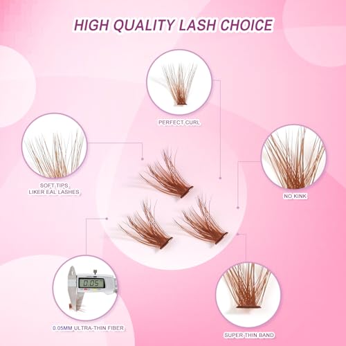 Brown Wispy Lash Clusters 280 Pcs 8-18mm Mix - DIY Lash Extensions