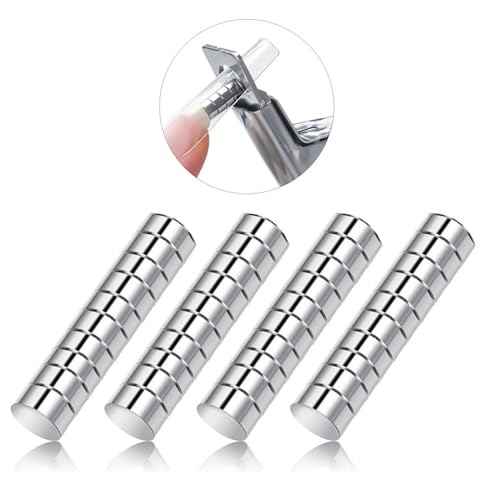 40PCS Nail Magnet Tool Set for Stainless Nail Clippers Cat Eye Nail Art, Magnets Sizers Length Measurement for Fake False Nail Tips Round Mini Fridge Magnets for Home Office Salon Crafts