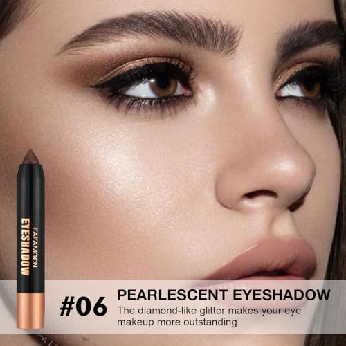 FeiCuiYun Monochrome Cream Glitter-Shimmer Eyeshadow Stick Palette - Dark Brown A06