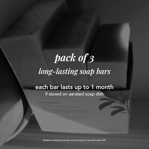 Patchouli & Orange Soap Bar (3 Pack), Vegan Patchouli Bar Soap For Dry & Sensitive Skin, Handmade with Organic Ingredients, Naqee Skin