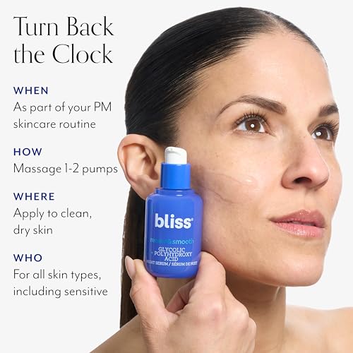 Bliss Renew & Smooth Night Serum- AHA Glycolic + Polyhydroxy Acid + Youth Got This and Pure Retinol Deep Hydration Moisturiser