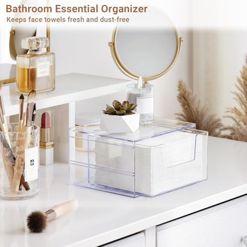 Clear Acrylic Face Towel Dispenser with U-Shaped Opening | HOMETUK