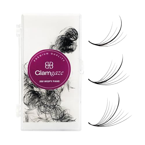 500 Wispy Promade Fans - 5D 7D 9D, C CC D Curl, 0.05-0.07mm Thickness, 9-16mm Length - Wispy Lashes Handmade Premade Lash Fans Loose Spike Premade Fans Eyelash Extensions (5D-0.07-CC 12mm)