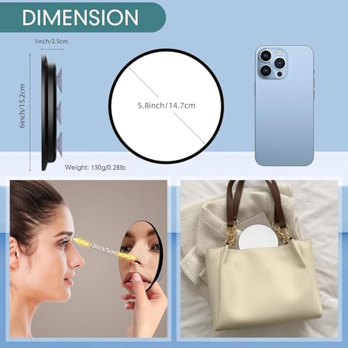40X Magnifying Mirror with Suction Cups & Tweezers