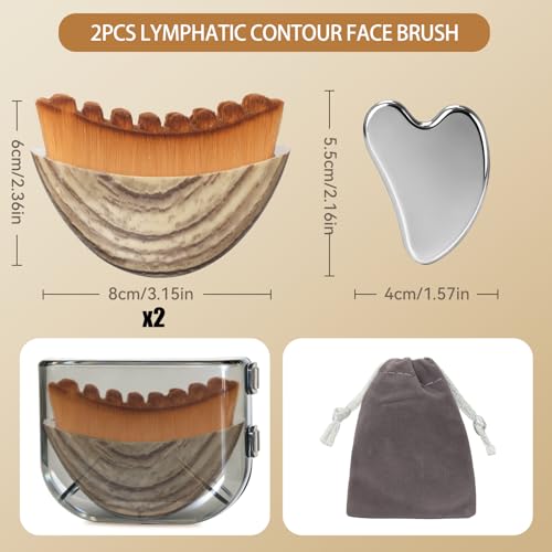 Lymphatic Drainage Face Brush & Gua Sha Tool Set