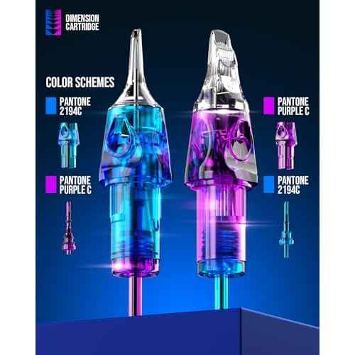 CNC Tattoo Cartridge Needles 30pcs Assorted Needle Round Magnum Cartridges #10 Bugpin 7RM 9RM 11RM 13RM 15RM #1209RM Mixed for Tattooing Supplies EN04B-30KIT-G