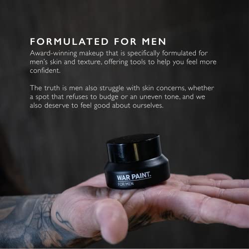 War Paint For Men Cream Concealer - Infused With Tea Tree Oil for Healthy Looking Skin - Vegan Friendly & Cruelty-Free - Blendable - Natural Looking Makeup For Men - Dark Shade - 5g