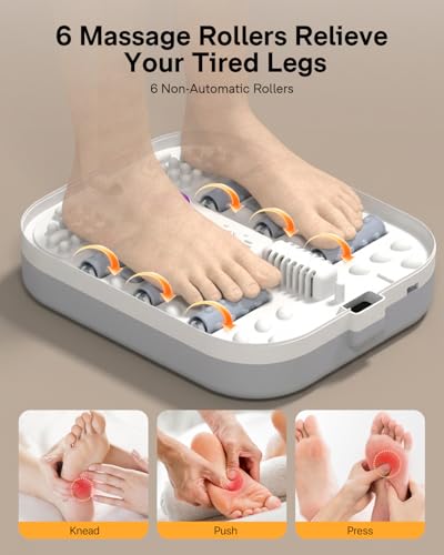 ALLJOY Collapsible Foot Spa with Heat, Bubbles & Massage Rollers