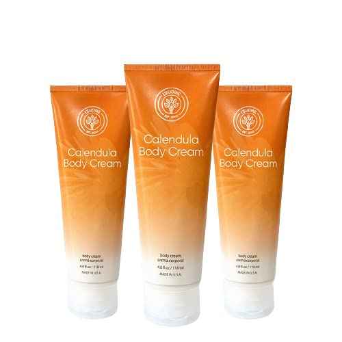 L¡¯EUDINE Calendula Cream ? Pack of 3-4fl oz Calendula Body Cream for Acne, Wrinkles, Fine Lines, Scars ? Calming and Soothing Repair Cream ? Natural Calendula Extract with Vitamin E, Echinacea