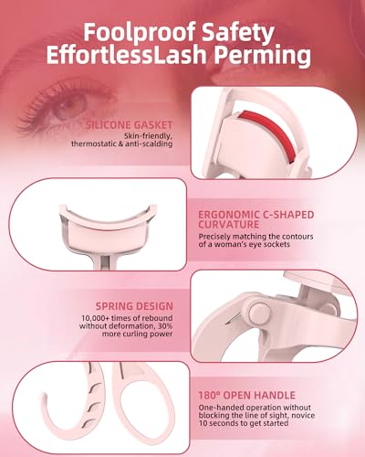Heated Eyelash Curler - 5s Fast Heat, 24H Curl, Type-C Charge