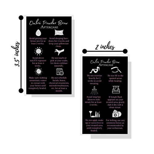 Ombre Powder Brow Aftercare Cards 50 Pack
