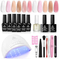 Beetles Gel Nail Polish Kit with UV LED Lamp - 6 Colors Starter Set