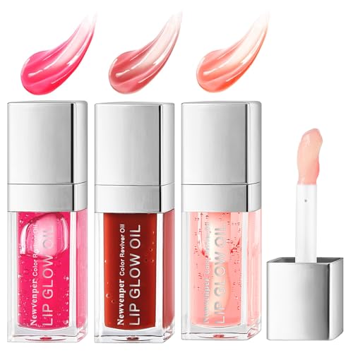 Newvenper Hydrating Lip Glow Oil – 3PC Plumping Lip Gloss Set